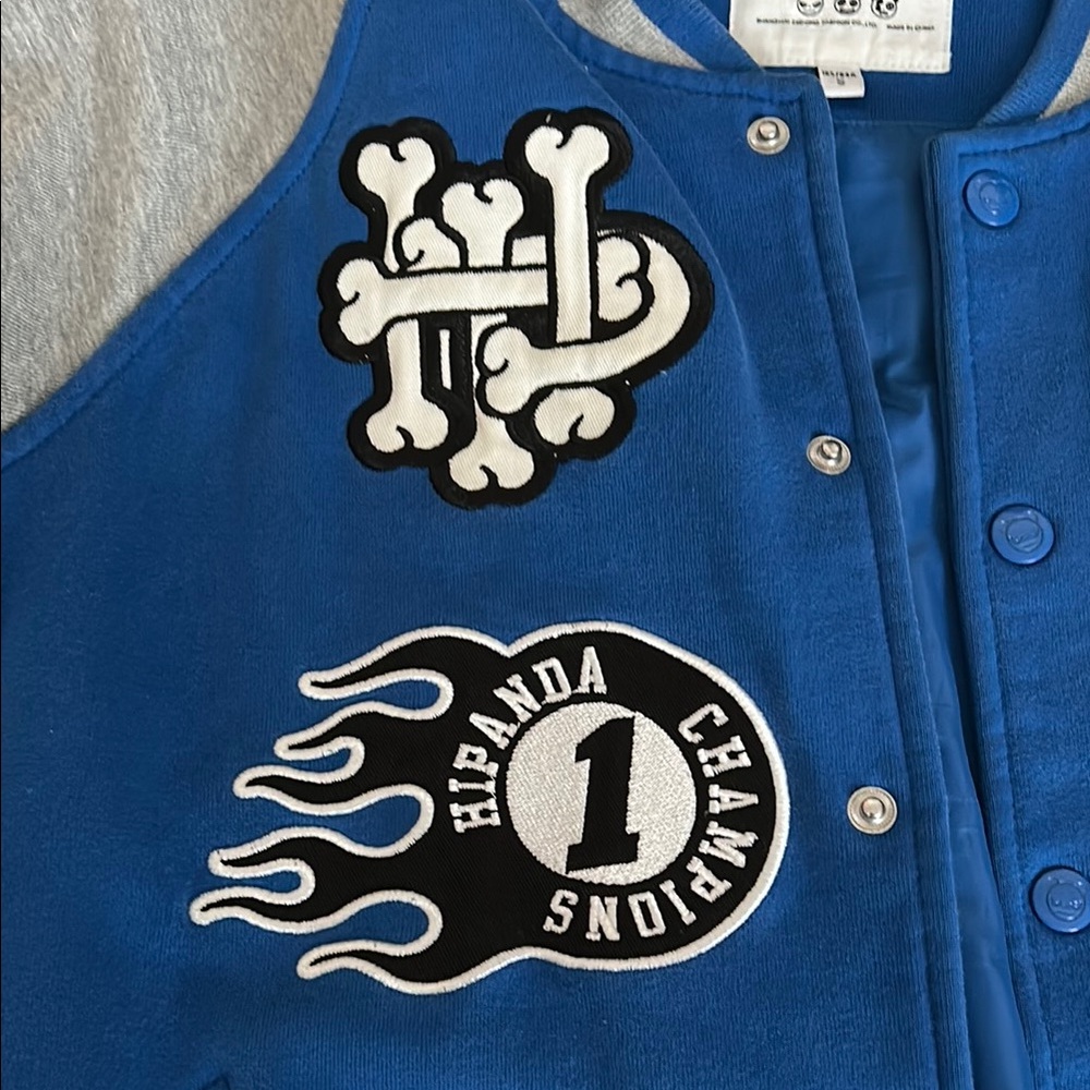 Hipanda Blue and Gray Varsity Jacket - Picture 7 of 10